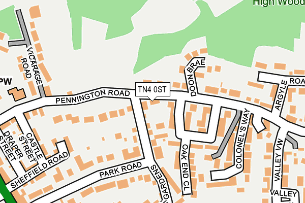 TN4 0ST map - OS OpenMap – Local (Ordnance Survey)