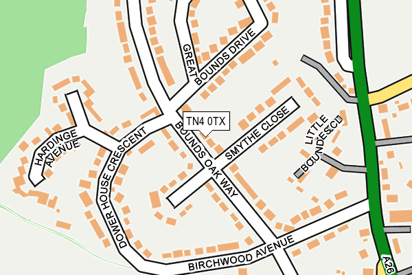 TN4 0TX map - OS OpenMap – Local (Ordnance Survey)
