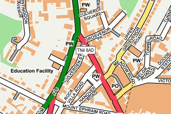 TN4 8AD map - OS OpenMap – Local (Ordnance Survey)