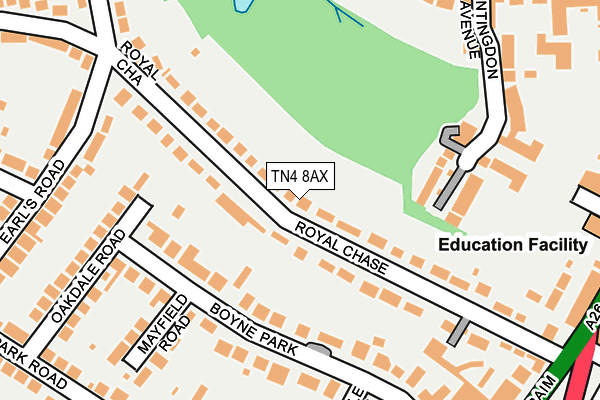 TN4 8AX map - OS OpenMap – Local (Ordnance Survey)