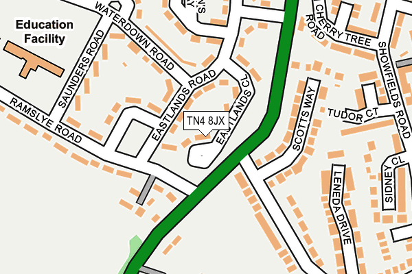 TN4 8JX map - OS OpenMap – Local (Ordnance Survey)