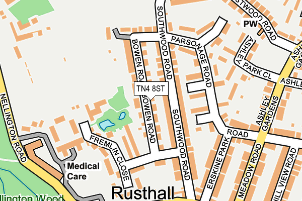 TN4 8ST map - OS OpenMap – Local (Ordnance Survey)