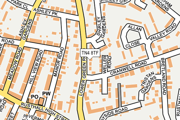 TN4 8TF map - OS OpenMap – Local (Ordnance Survey)