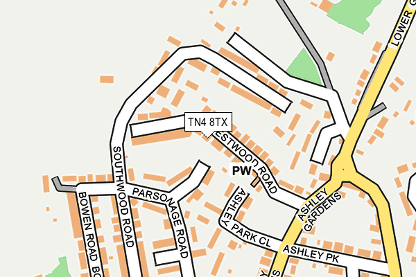 TN4 8TX map - OS OpenMap – Local (Ordnance Survey)