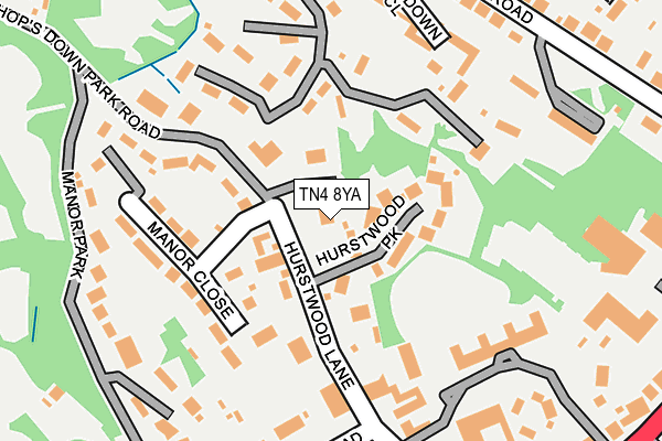 TN4 8YA map - OS OpenMap – Local (Ordnance Survey)