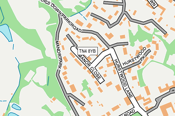 TN4 8YB map - OS OpenMap – Local (Ordnance Survey)