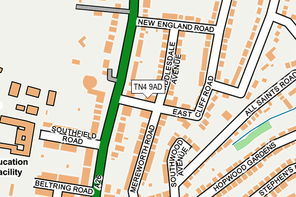 TN4 9AD map - OS OpenMap – Local (Ordnance Survey)