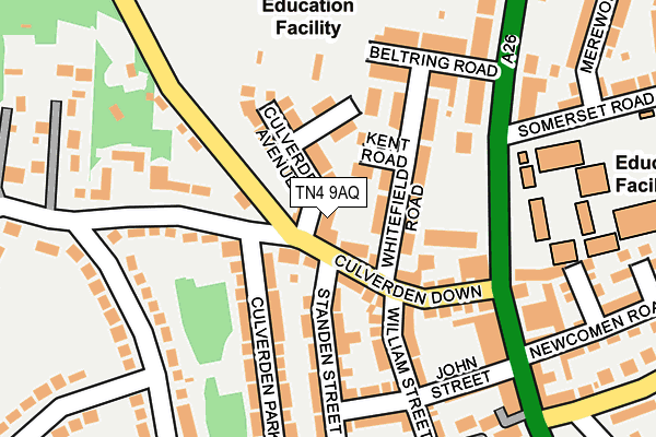 TN4 9AQ map - OS OpenMap – Local (Ordnance Survey)