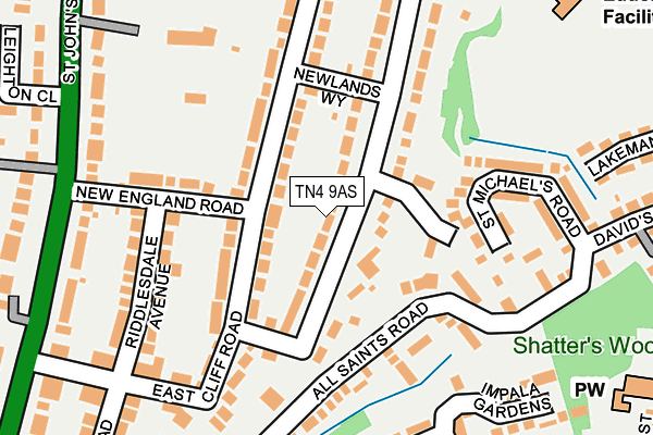 TN4 9AS map - OS OpenMap – Local (Ordnance Survey)