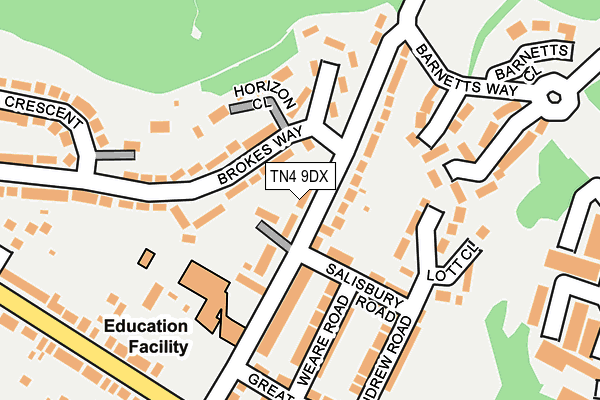 TN4 9DX map - OS OpenMap – Local (Ordnance Survey)