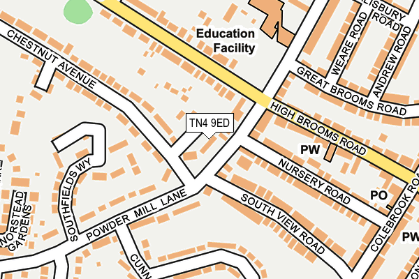 TN4 9ED map - OS OpenMap – Local (Ordnance Survey)