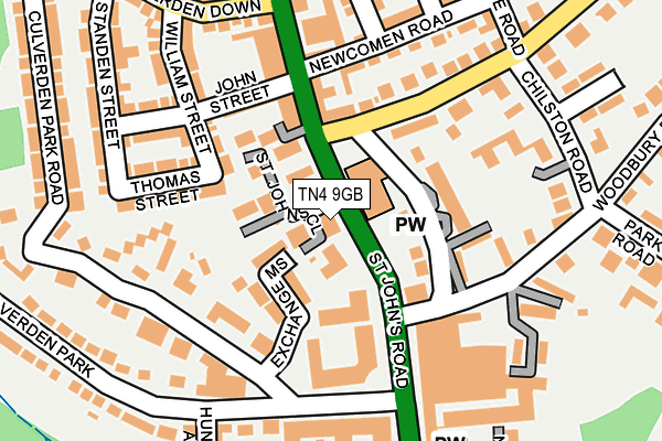 TN4 9GB map - OS OpenMap – Local (Ordnance Survey)