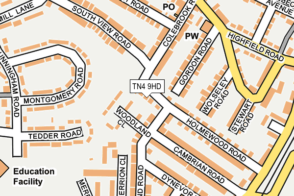 TN4 9HD map - OS OpenMap – Local (Ordnance Survey)