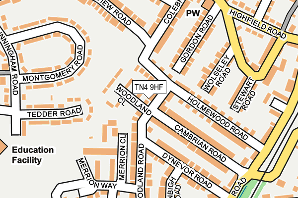 TN4 9HF map - OS OpenMap – Local (Ordnance Survey)