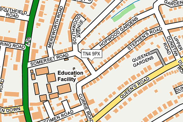 TN4 9PX map - OS OpenMap – Local (Ordnance Survey)