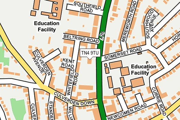 TN4 9TU map - OS OpenMap – Local (Ordnance Survey)