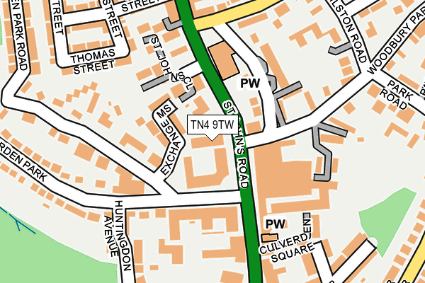 TN4 9TW map - OS OpenMap – Local (Ordnance Survey)