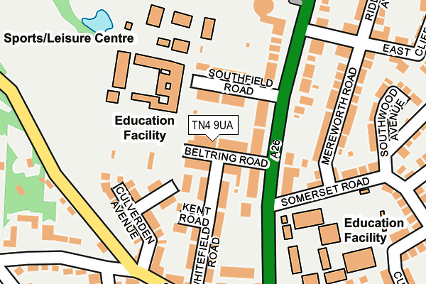 TN4 9UA map - OS OpenMap – Local (Ordnance Survey)