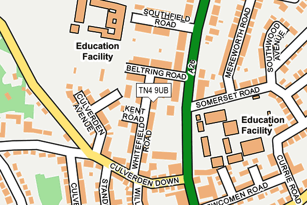TN4 9UB map - OS OpenMap – Local (Ordnance Survey)