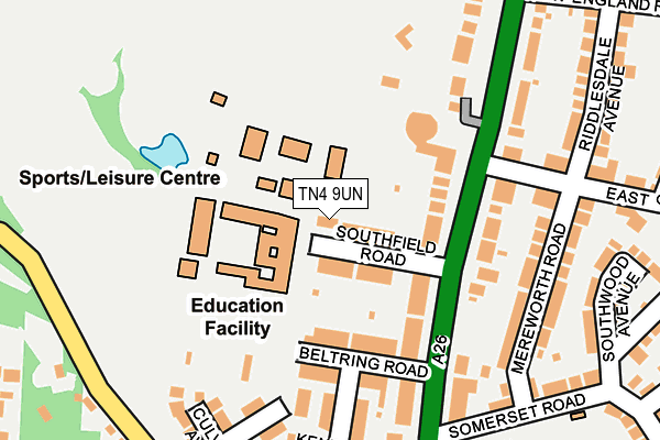 TN4 9UN map - OS OpenMap – Local (Ordnance Survey)