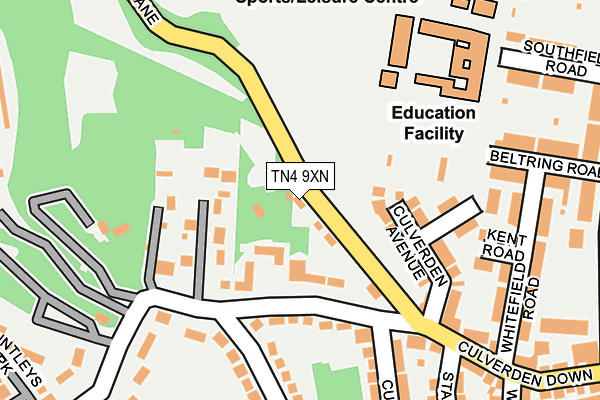 TN4 9XN map - OS OpenMap – Local (Ordnance Survey)