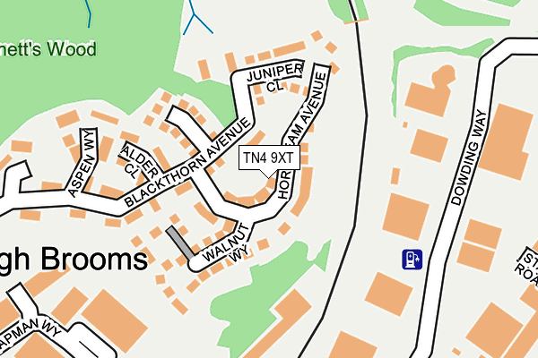 TN4 9XT map - OS OpenMap – Local (Ordnance Survey)