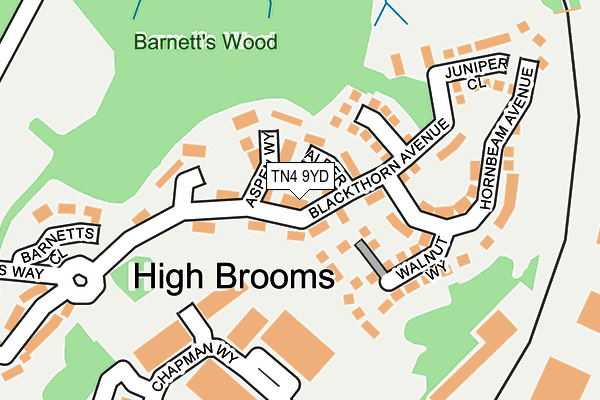 TN4 9YD map - OS OpenMap – Local (Ordnance Survey)