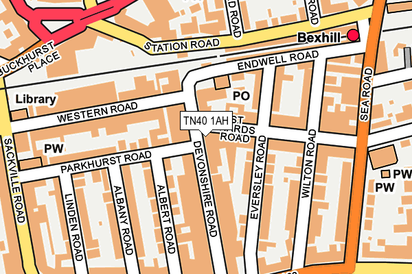 TN40 1AH map - OS OpenMap – Local (Ordnance Survey)