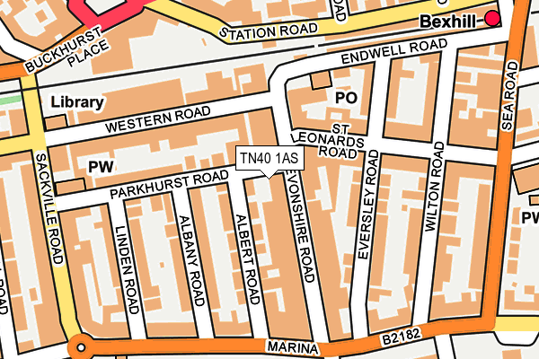 TN40 1AS map - OS OpenMap – Local (Ordnance Survey)