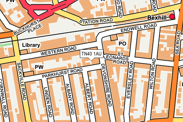 TN40 1AU map - OS OpenMap – Local (Ordnance Survey)