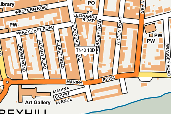 Map of BEXHILL COFFEE SHOP LTD at local scale