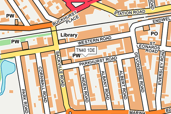 TN40 1DE map - OS OpenMap – Local (Ordnance Survey)