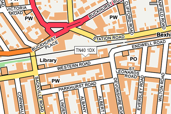 TN40 1DX map - OS OpenMap – Local (Ordnance Survey)
