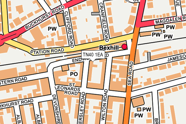 Map of BEXHILL OSTEOPATHIC PRACTICE LIMITED at local scale