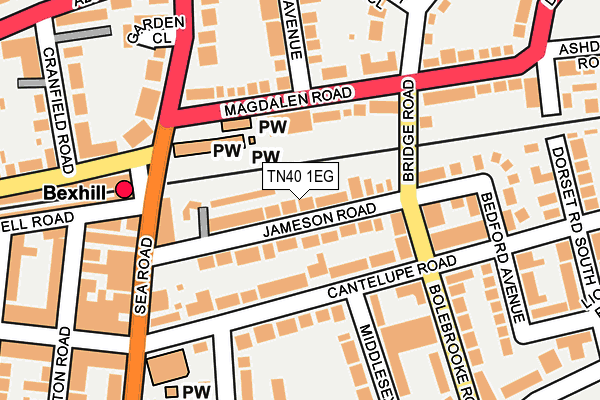 TN40 1EG map - OS OpenMap – Local (Ordnance Survey)
