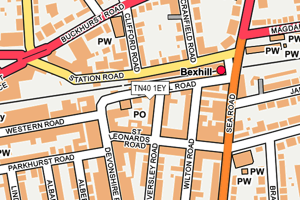 TN40 1EY map - OS OpenMap – Local (Ordnance Survey)