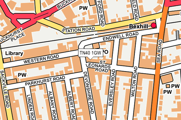 TN40 1GW map - OS OpenMap – Local (Ordnance Survey)