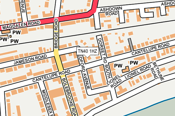 TN40 1HZ map - OS OpenMap – Local (Ordnance Survey)