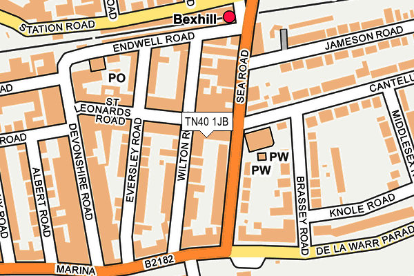 TN40 1JB map - OS OpenMap – Local (Ordnance Survey)