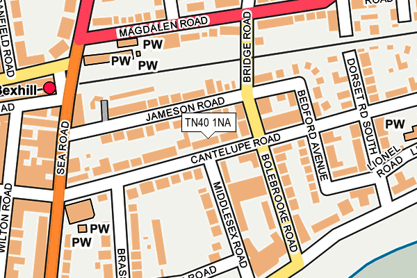 TN40 1NA map - OS OpenMap – Local (Ordnance Survey)