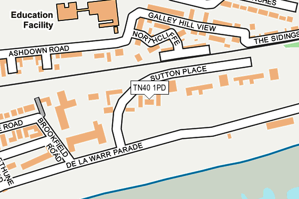 TN40 1PD map - OS OpenMap – Local (Ordnance Survey)