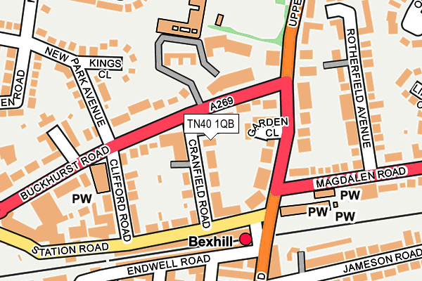 TN40 1QB map - OS OpenMap – Local (Ordnance Survey)