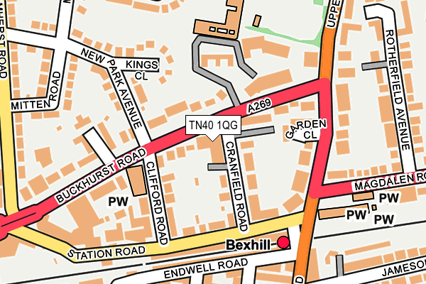 TN40 1QG map - OS OpenMap – Local (Ordnance Survey)