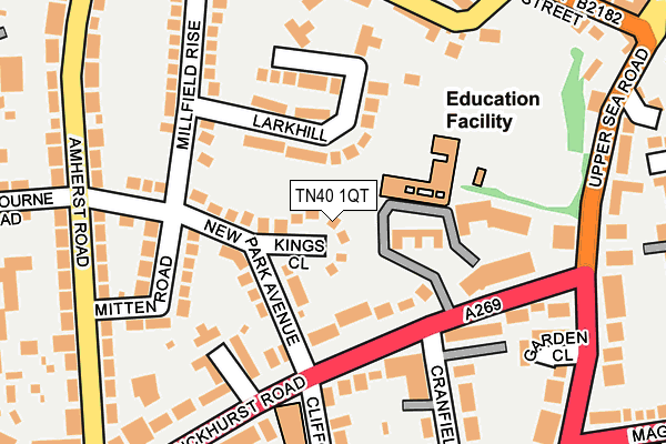 TN40 1QT map - OS OpenMap – Local (Ordnance Survey)