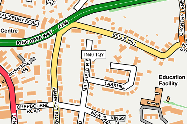 TN40 1QY map - OS OpenMap – Local (Ordnance Survey)