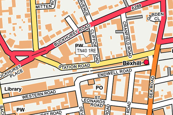 TN40 1RE map - OS OpenMap – Local (Ordnance Survey)