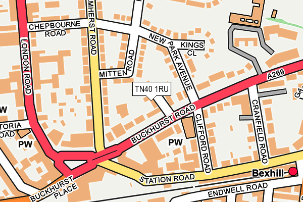TN40 1RU map - OS OpenMap – Local (Ordnance Survey)