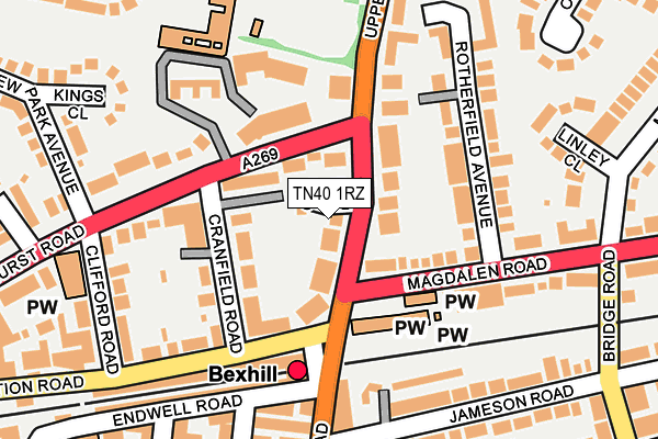 TN40 1RZ map - OS OpenMap – Local (Ordnance Survey)
