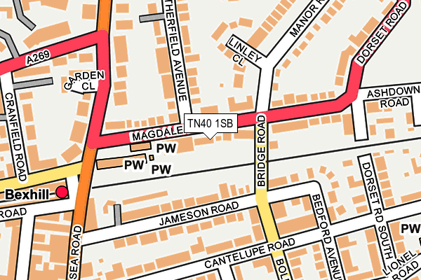 TN40 1SB map - OS OpenMap – Local (Ordnance Survey)