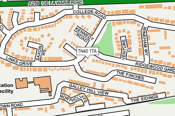 TN40 1TA map - OS OpenMap – Local (Ordnance Survey)